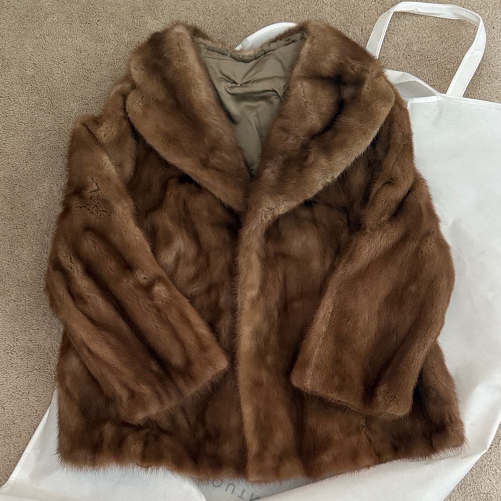Classic Brown Faux Fur Coat - Women's Jacket